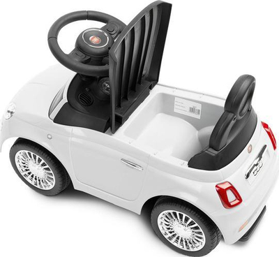 Makinë lodër shtytëse Toyz Fiat 500, me tinguj, e bardhë
