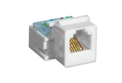 Gniazdo RJ12 kategorii 3 KEYSTONE biale 24x20x30 zlacze typu IDC-LSA DC/FA-356A-6