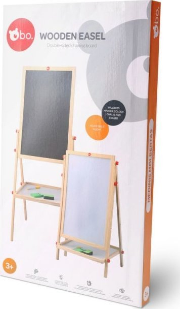 Dërrasë vizatimi bo. Wooden Easel, dyanshme, me kornizë druri, ngjyrë druri natyrale