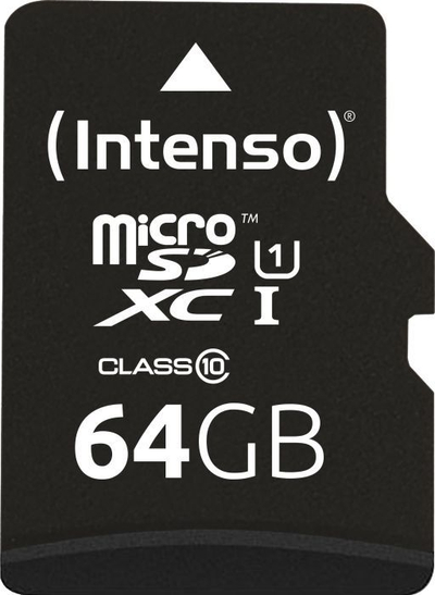 Kartë memorie Intenso Professional MicroSDXC, 64GB, Class 10 UHS I U1, me adapter