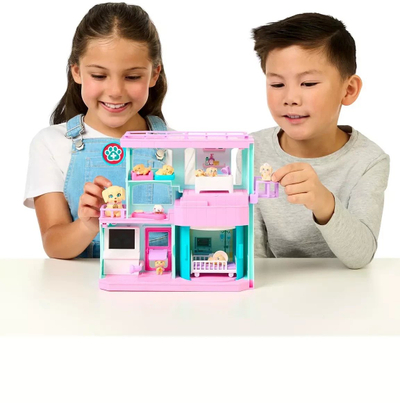 Set lodrash Little Live Pets Mama Surprise Baby Care Clinic, Golden Retriever, për kalamaj 5+
