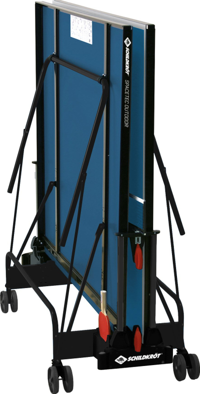 Tavolinë pingpongi Schildkröt SpaceTec Outdoor, palosëse, me rrota, blu