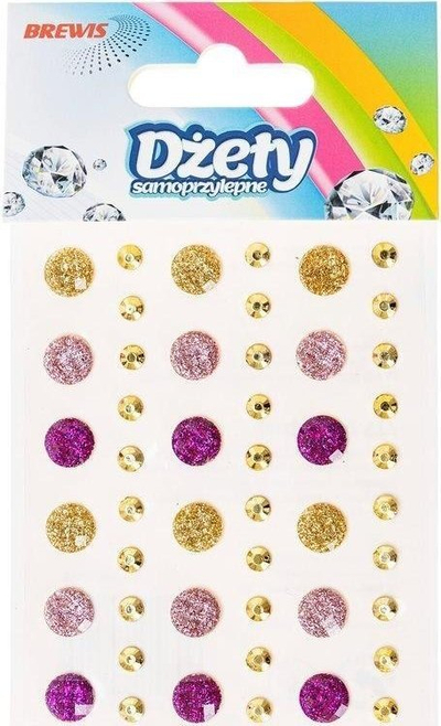 Gurë dekorativë vetëngjitës Brewis, rhinestones, shumngjyrësh