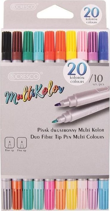 Set markera double sided, 20 ngjyra, multicolor