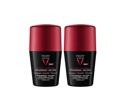 Antiperspirantë roll-on për meshkuj Vichy Homme Clinical Control 96 h, 2x 50 ml