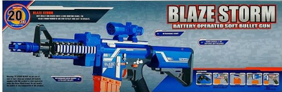 Pushkë lodër Blaze Storm Lean Sport, elektrike, me 20 darta shkumë, blu me portokalli