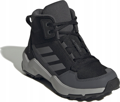 Këpucë trekimi Adidas Terrex AX4 R Mid Jr IF6520, për kalamoj, me lidhëse, të zeza gri