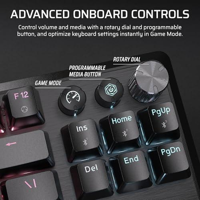 Tastierë gaming CORSAIR K70 CORE TKL, pa tela, mekanike RGB, e zezë