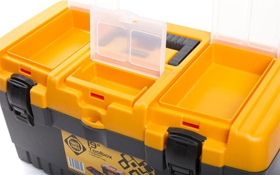 Kuti veglash Forte Tools TOOLBOX PT-19, 48.6x26.7x24 cm, plastike, gri