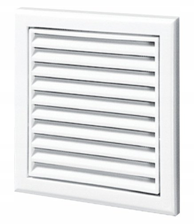 Grilë ventilimi Ventika MW120A, 188 x 188 mm, me rrjetë, e bardhë