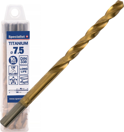 Set stërvitjesh metali Bloomsbury Titanium, 7.5 mm, 10 copë, ngjyrë ari