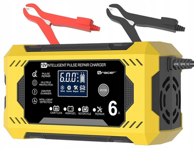 Karikues akumulatorësh Tracer DT126, 12V, 6A, i verdhë