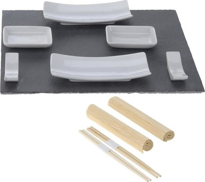 Set enë për sushi Excellent Housewares, i zi/i bardhë