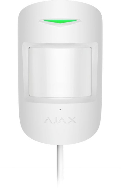 Detektor sigurie Ajax CombiProtect Fibra, sensor lëvizjeje dhe thyerje xhami, i bardhë