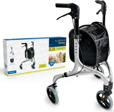 Rollator Weinberger me 3 rrota, alumini, i palos, gri
