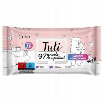 Lecka të lagura Luba Tuli Moisturizing, me ujë dhe panthenol, 72 copë