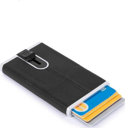 Portofol për karta Piquadro Black Square RFID PP4825B3R N, lëkurë, i zi