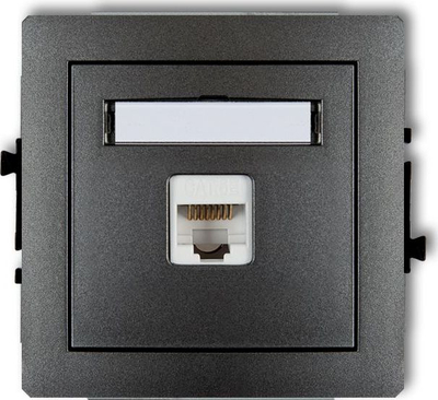 Karlik Elektrotechnik Единечен Компјутерски Приклучок 1xRJ45 Cat. 5e Графит