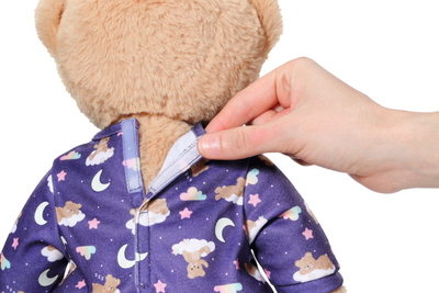 Pizhama kukulle BABY Born Teddy Pajamas, 43 cm, që shkëlqen në errësirë, vjollcë