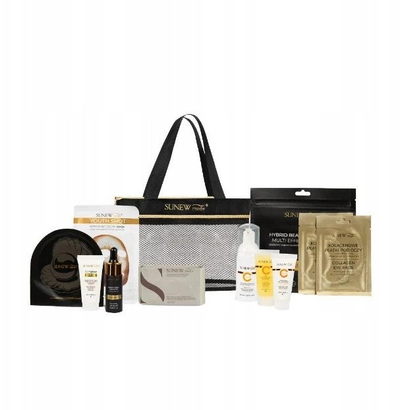Патен сет Sunewmed+ Travel Kit, нега на кожа ден и ноќ, со несесер, црн