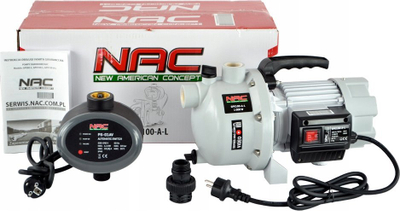 Pompë uji për kopsht NAC GPE100-A-L, 1000W, 4500 l/orë, gri