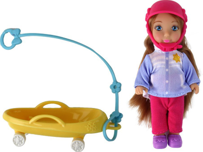 Set kukulla Anlily Leantoys, mami me vajzë, me slitë, shumëngjyrësh