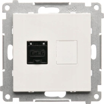 Prizë kompjuterike Simon 55, RJ45 Cat 6, e bardhë mat