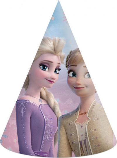 Kapela letre për festë GoDan Frozen 2, set 6 copë, shumëngjyrëshe