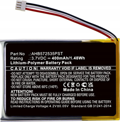 Bateri CoreParts MBXWHS-BA185, për kufje headset, e zezë