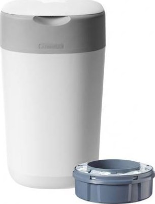 Kosh pelenash Tommee Tippee Twist and Click, me sistem Twist and Click, vjen me 1 rimbushje, i bardhë