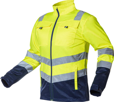 Xhaketë pune reflektuese NEO Warning, 260gsm, përzierje pambuk poliester, masë XXXL, e verdhë fluorescente