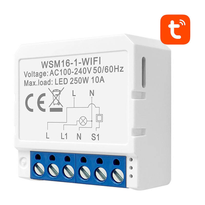 Modul ndriçimi Wi-Fi Avatto WSM16-1-WIFI, 1 kanal, Tuya, i bardhë