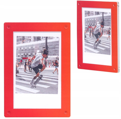 Kornizë magnetike LOVE Instant, për foto Instax Mini, akrilik, e kuqe portokalli