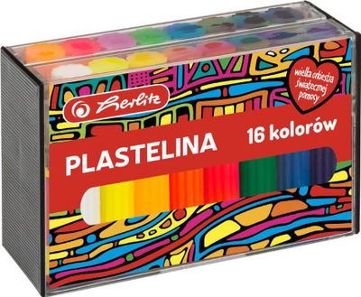 Plastelinë Herlitz WOŚP, set me 16 ngjyra, shumëngjyrëshe