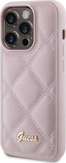Kapak telefoni Guess GUHCP15LPSQSQSP për iPhone 15 Pro 6.1", hardcase, rozë