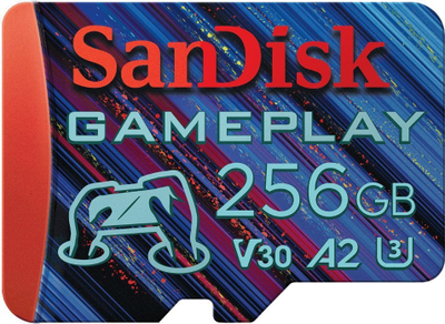 Kartë memorie SanDisk GamePlay microSDXC, 256GB, Class 10 UHS I U3 A2 V30, blu