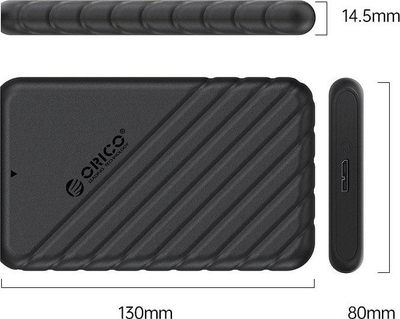 Kuti e jashtme për disk Orico, 2.5", SATA, USB 3.1, e zezë
