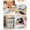 Set kutish plastike Clear, 11.61 x 7.48 x 5.51 inç, me kapak dhe dorezë, 6 copë