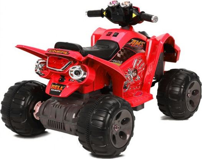 Makinë elektrike për kalamaj Lean Cars Quad, me bateri, me rrota të mëdhaja, e kuqe