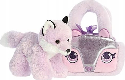 Lodër pelushi HERMA Fancy Pals Fox, 20.5cm, me çantë, vjollcë