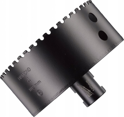 Kurorë shpuese diamant Milwaukee M14, 102mm, për beton dhe qeramikë, e zezë