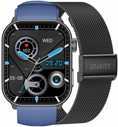 Orë e mençme Gravity GT28-3, 22mm, IP68, e zezë