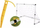 Set portë futbolli me top dhe pompë Football Goal Ball Pump 23459, plastike, për kalamaj, shumëngjyrëshe
