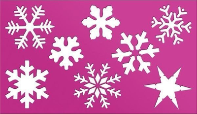 Shabllon plastik Titanum Snowflakes, 10.5 x 18 cm, rozë