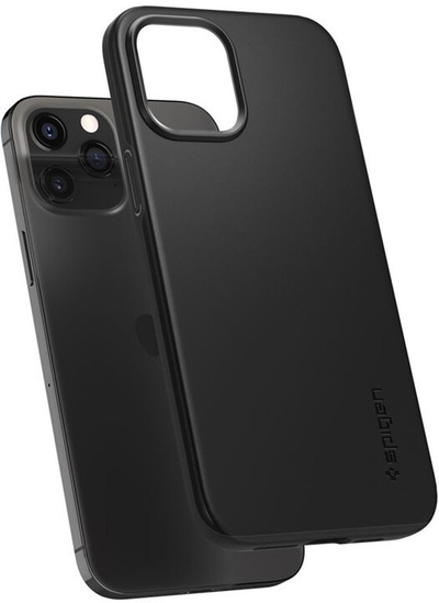 Mbrojtëse Spigen Thin Fit për iPhone 12/12 Pro, e zezë