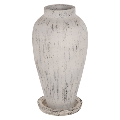 Vazo dekorative dyshemeje Laurel HM7938, terrakotë, 40x80 cm, e bardhë antike