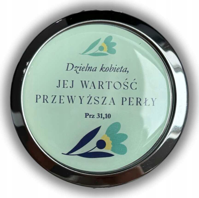 Pasqyrë kozmetike Szaron Brave Woman, rrethore, metal, e argjendtë