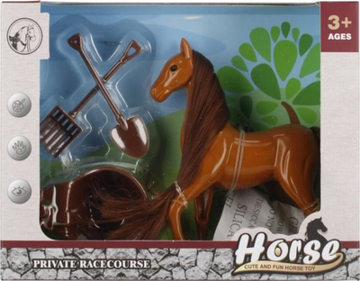 Set lodër kal Mega Creative Horse, 12cm, me aksesorë, në ngjyra të ndryshme