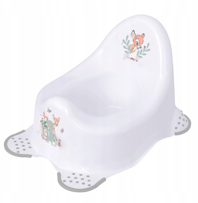 Orinë për bebe Keeeper Kids Baby Potty Adam Rainbow, me shpinë të lartë, sistem antirrëshqitës, e bardhë