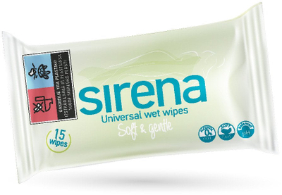 Shamponeta të lagështa Sirena Universal, 15 copë